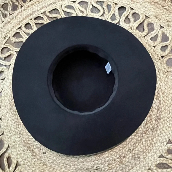 100% Wool Big Brim Hat Black - Picture 6 of 6